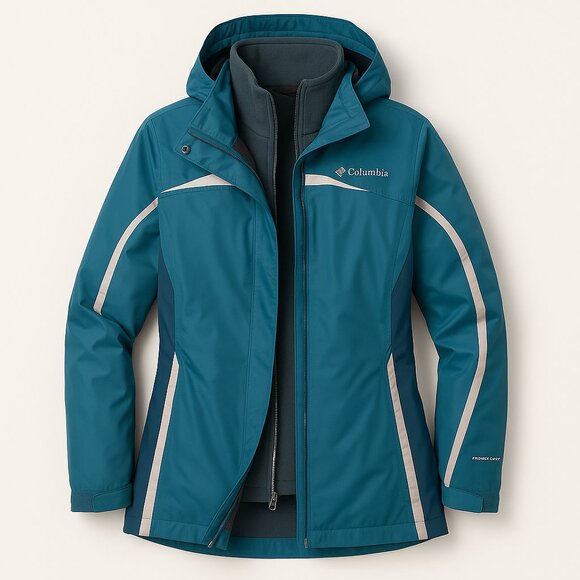 Columbia Women’s Size L Omni-Shield 3-in-1 Jacket – Waterproof Shell + Detachabl - Picture 1 of 9